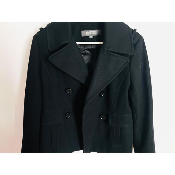Kenneth Cole Reaction Womens Black Wool Blend Peacoat Size 10 Jacket - Picture 8 of 11